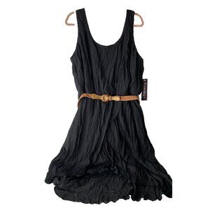 Women's Size 20 Plus Dress - Black with Belt, Brand New with Tags, Elegant Style